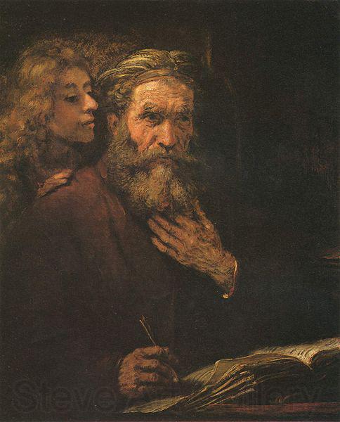 REMBRANDT Harmenszoon van Rijn Evangelist Mathaus und der Engel France oil painting art